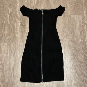Lovers+Friends Ribbed Off the Shoulder Zip Dress